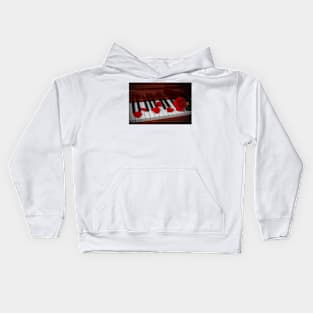 Red Rose On Piano With Rose Petals Kids Hoodie